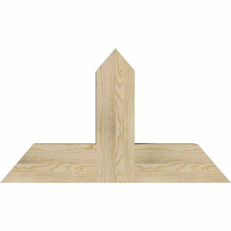 Ekena Millwork Portland Rough Sawn Timber Gable Bracket, Douglas Fir, 36"W x 21"H x 6"D x 6"F, 14/12 Pitch GBW036X21X0606POR00RDF